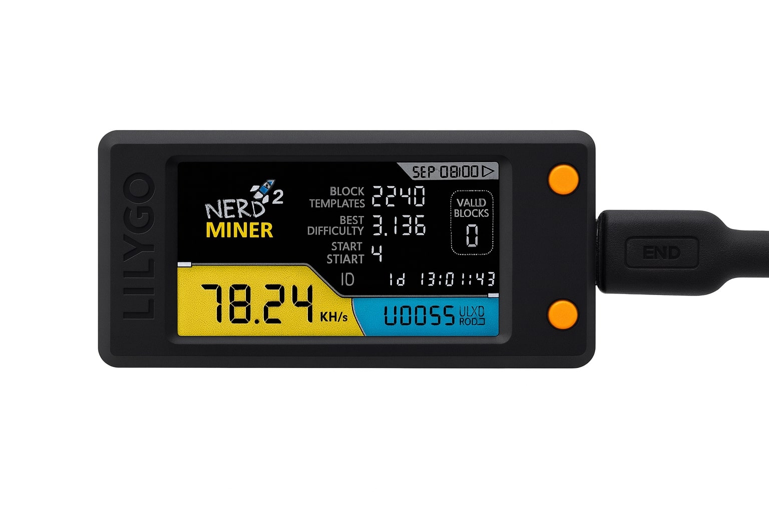 Nerd Miner V2 T Display S3 Solo / Lottery Bitcoin Miner