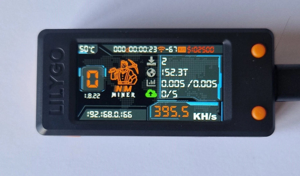 NM Miner (Nerd Miner) V2 Solo / Lottery Bitcoin Miner – Lilygo T Display S3